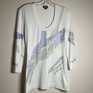 Justcavalli 3/4 Sleeve long sleeve beaded shirt top